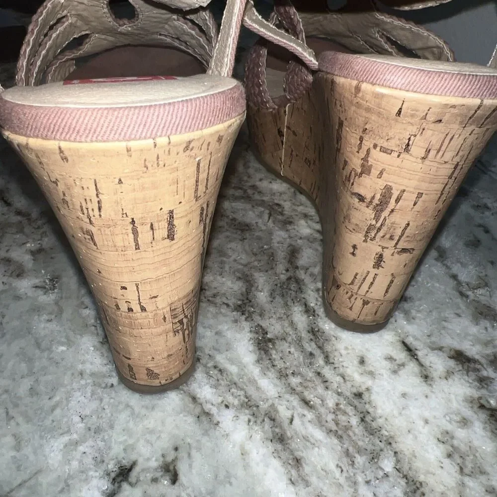 POP Women's Seri Blush Cork Wedge Platform Sandals - Size 8.5 M‎